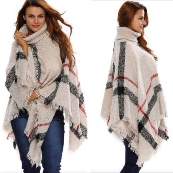 Jackets & Blazers - Turtleneck sweater poncho